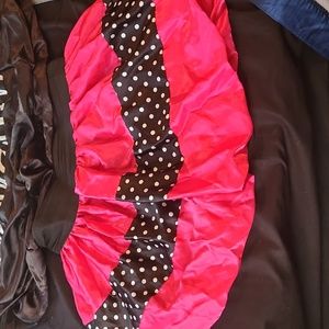 Pink polka dot skirt